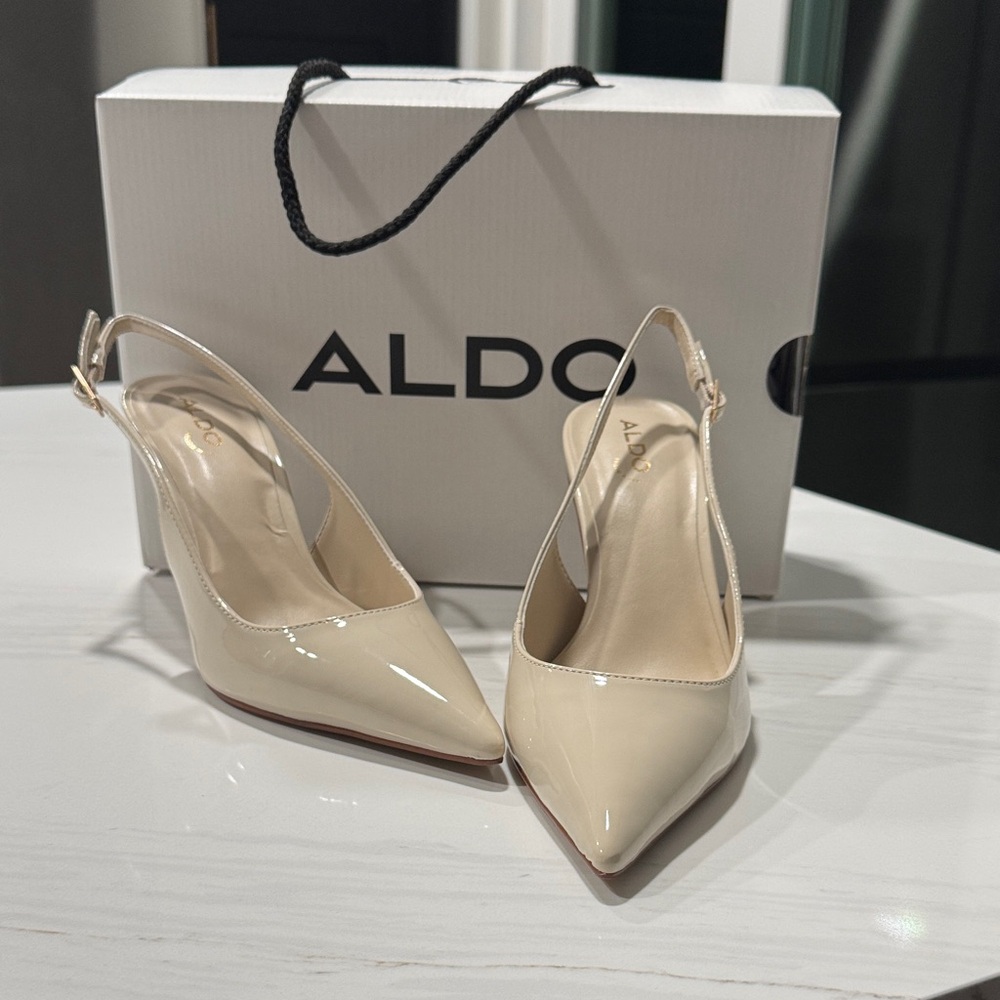 ALDO Women's Seralina Beige Slingback Siletto Heels **NEVER WORN** (Size 7)